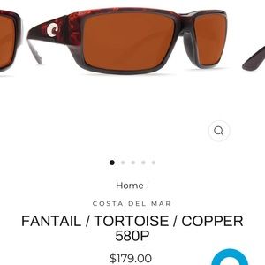 Men’s Costa Del Mar Fantail tortoise/copper 580p polarized sunglasses